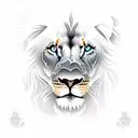 lion with 3 lion cubs tattoo design idea