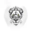 lion with 3 lion cubs tattoo design idea