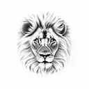 lion with 3 lion cubs tattoo design idea
