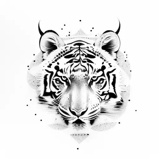 snow Tiger and boar and leopard tattoo design idea