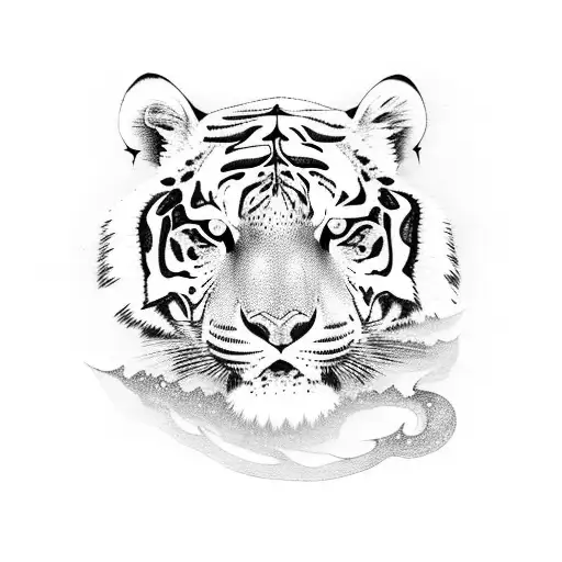 snow Tiger with boar and leopard tattoo design idea