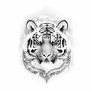 snow Tiger and boar and leopard tattoo design idea
