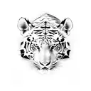 snow Tiger and boar and leopard tattoo design idea