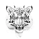 snow Tiger and boar and leopard tattoo design idea