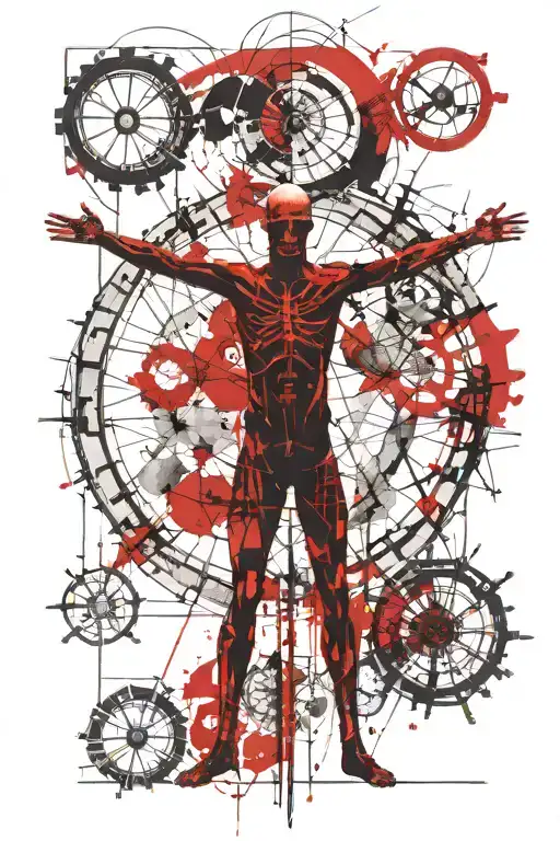 Vitruvian Man tattoo design idea