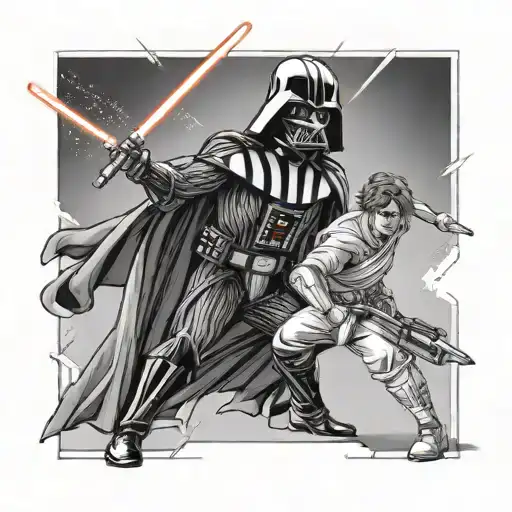 Star Wars darth vader vs anakin tattoo design idea