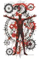 Vitruvian Man tattoo design idea