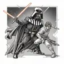Star Wars darth vader vs anakin tattoo design idea