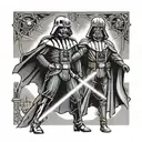 Star Wars darth vader vs anakin tattoo design idea