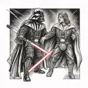 Star Wars darth vader vs anakin tattoo design idea