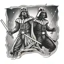 Star Wars darth vader vs anakin tattoo design idea