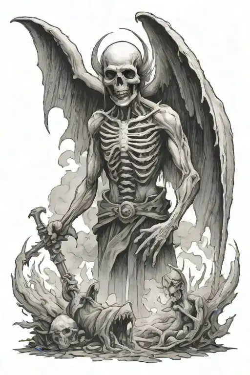 heaven vs hell tattoo design idea