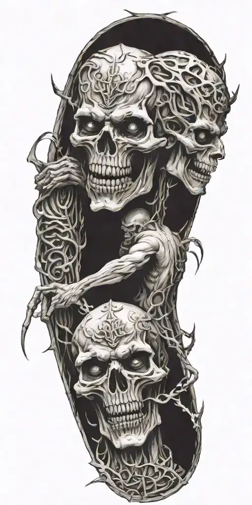 hells gate demons vs angel heavens gate tattoo design idea