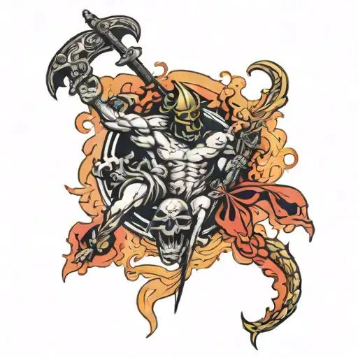 war between heaven and hell tattoo design idea