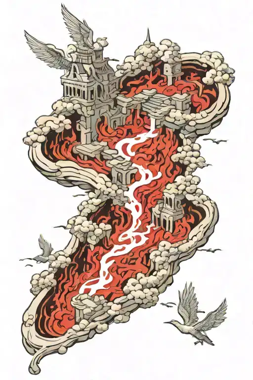 heaven vs hell tattoo design idea