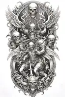 war between heaven and hell tattoo design idea