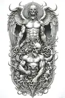 war between heaven and hell tattoo design idea