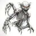 terrifying horror creature tattoo design idea