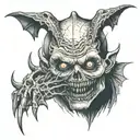 terrifying horror creature tattoo design idea