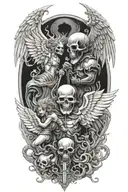 war between heaven and hell tattoo design idea