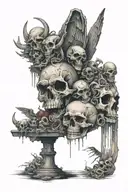 heaven vs hell tattoo design idea