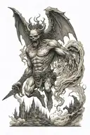 heaven vs hell tattoo design idea