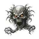 terrifying horror creature tattoo design idea