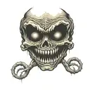 terrifying horror creature tattoo design idea