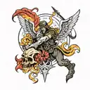 war between heaven and hell tattoo design idea