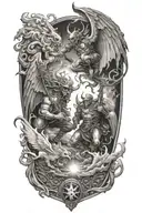war between heaven and hell tattoo design idea