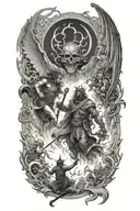 war between heaven and hell tattoo design idea