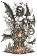 heaven vs hell tattoo design idea