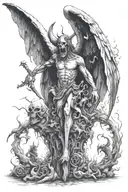 heaven vs hell tattoo design idea