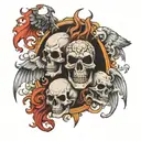 heaven vs hell tattoo design idea