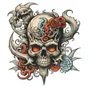 heaven vs hell tattoo design idea