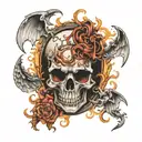 heaven vs hell tattoo design idea