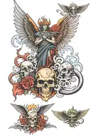 heaven vs hell tattoo design idea