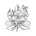 Lily of the Valley & Hawthorn minimalist tattoo design idea