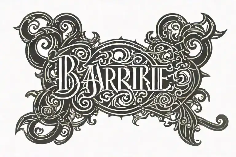 Barrie and Family ambigram tattoo design tattoo design idea