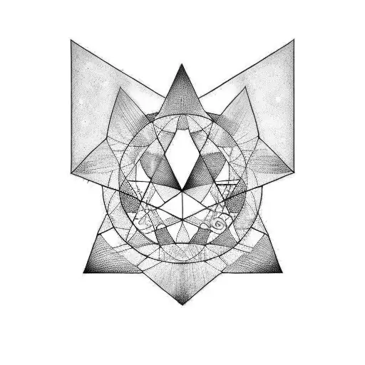 Triangle et chiffre 9 tattoo design idea