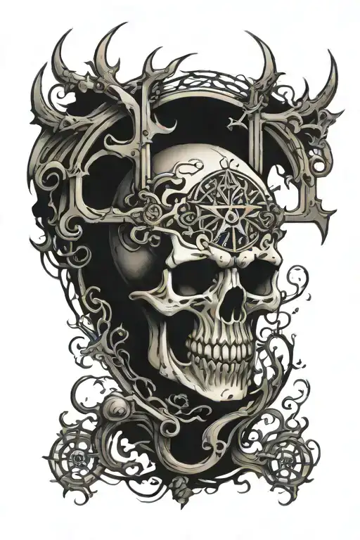 hell to heaven gates tattoo design idea