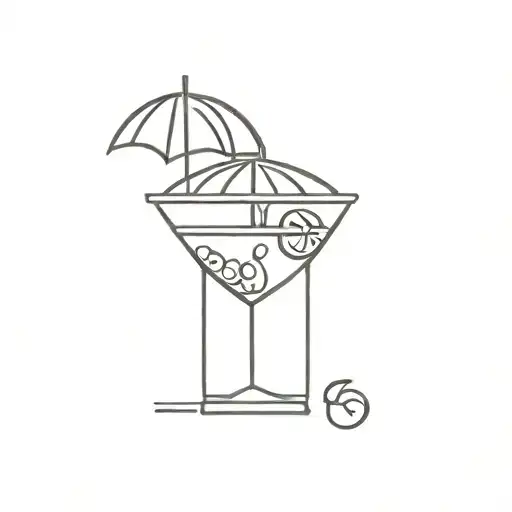 cocktail glass with umbrella made tattoo design idea