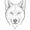 Siberian Husky face tattoo design idea