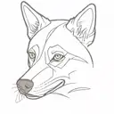 Siberian Husky face tattoo design idea