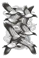 flying geese tattoo design idea