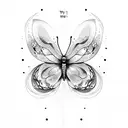 Butterfly with word let's see tattoo design idea