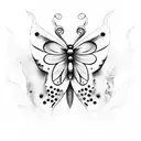 Butterfly with word let's see tattoo design idea