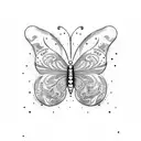 Butterfly with word let's see tattoo design idea