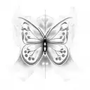 Butterfly with word let's see tattoo design idea