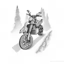 Motorcycle adventure along a coastal road tattoo design idea
